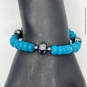 Gemstone and Hematite Bracelet Handmade Magnetic Clasp NEW Various Sizes